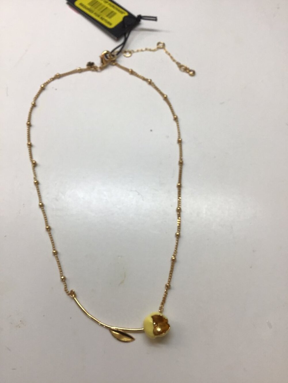 Kate Spade New Yellow with Gold Interior Flower Necklace
